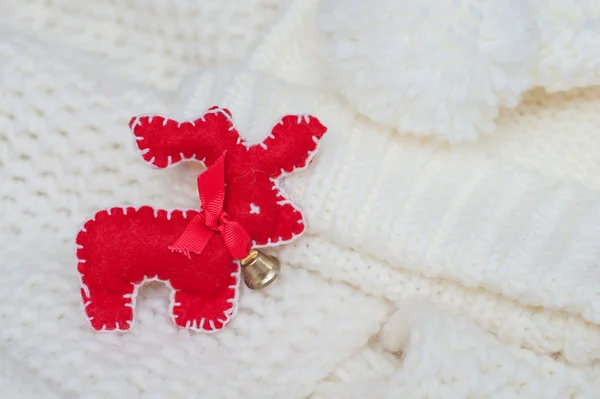 Красный олень Рождество ручной работы ручной работы флис — стоковое фото