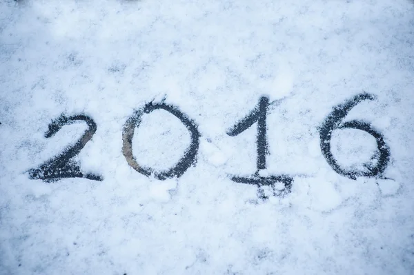 Inschrift auf dem Schnee 2016 — Stockfoto