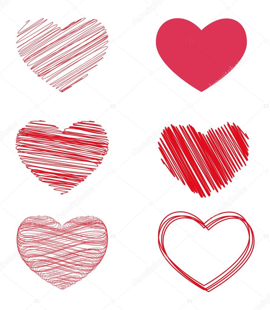 vector variants of hearts for Valentine's day