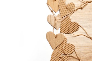 Sevgililer günü scrapbooking öğeleri kağıt kalpleri ve metin için yer