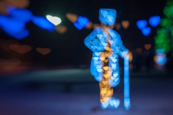 Abstrakter Hintergrund Bokeh Männer der Herzen für den Valentinstag — Stockfoto