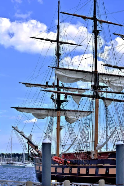 Working Mast Sails Vintage Tall Ship — Stock Photo, Image