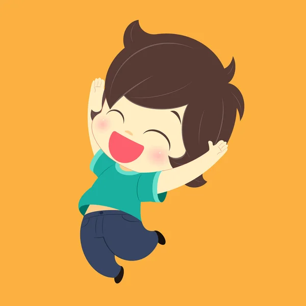 Boy jumping, vecteur de dessin animé — Image vectorielle