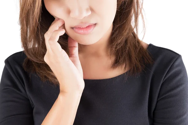 Avere un mal di denti, isolare su sfondo bianco — Foto Stock