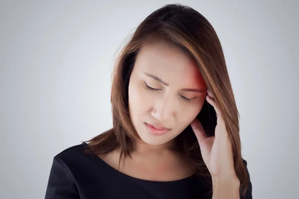 Headache. Asian woman having a headache — Stock Photo, Image