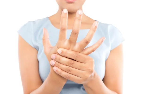 여자 손목에 심한 통증 — 스톡 사진