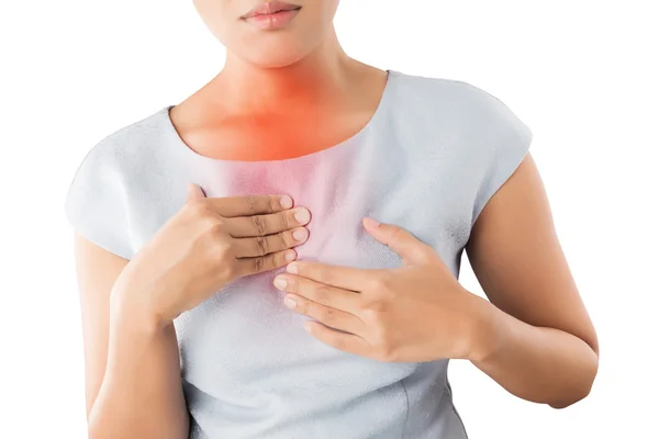 Girl with symptomatic acid reflux. — Stock Photo, Image