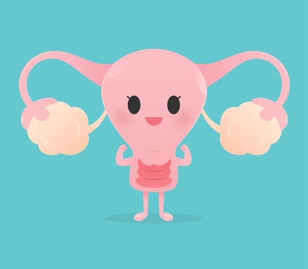자궁의 힘이지 일러스트 디자인 귀엽게 캐릭터 디자인 — 스톡 벡터