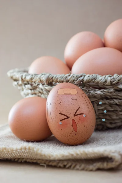 Unhappy egg — Stock Photo, Image