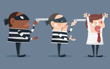 Elinde bir silah soyguncu