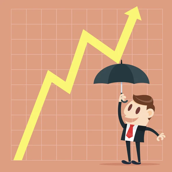 Seta amarela crescimento econômico —  Vetores de Stock