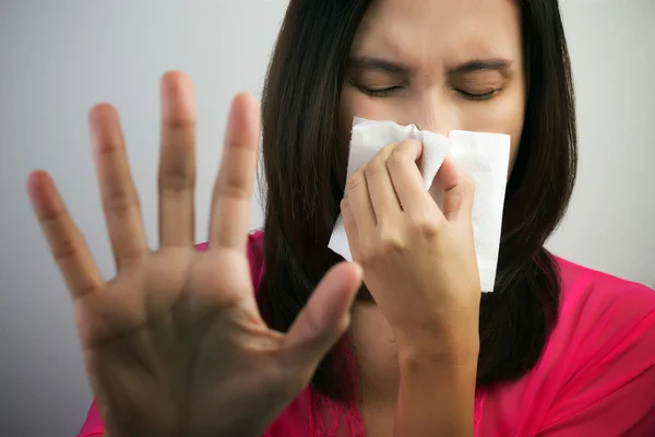 Rhume de grippe ou symptôme d'allergie — Photo