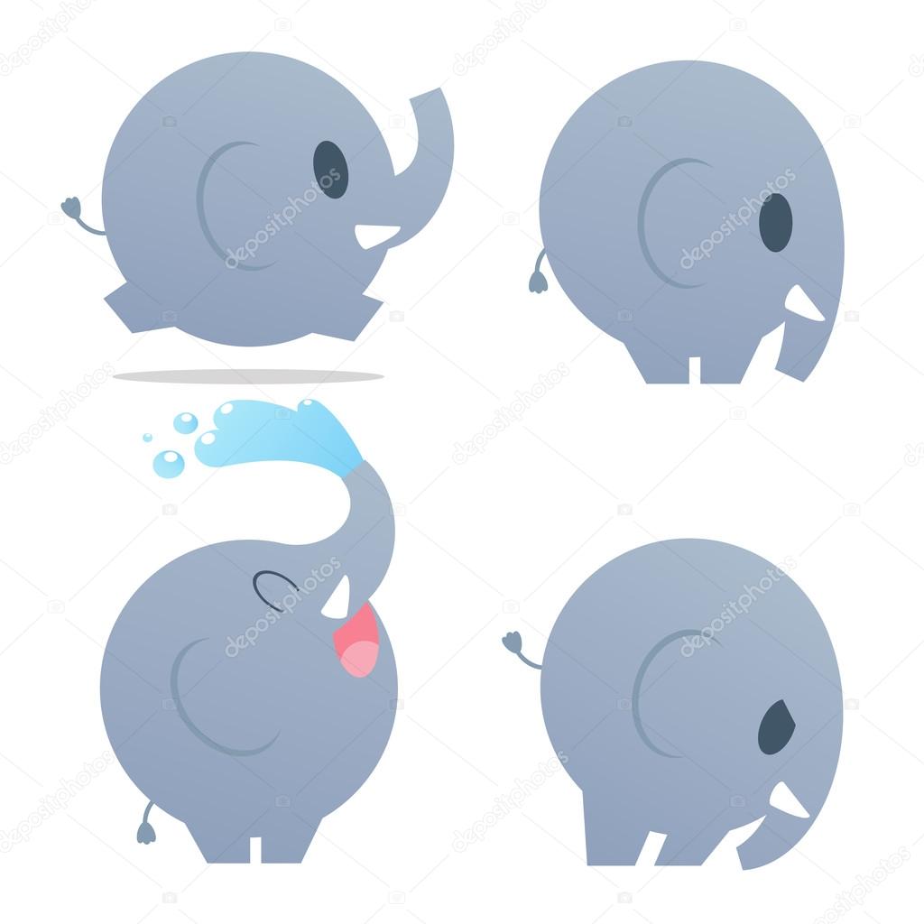 Cute cartoon elephant. Vector illustration with simple gradients Stock  Vector Image by ©Tharakorn #72176075