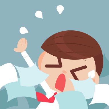 Businessman running away from jobs