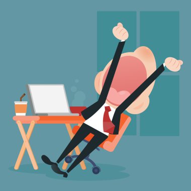 Esneme genç iş adamı