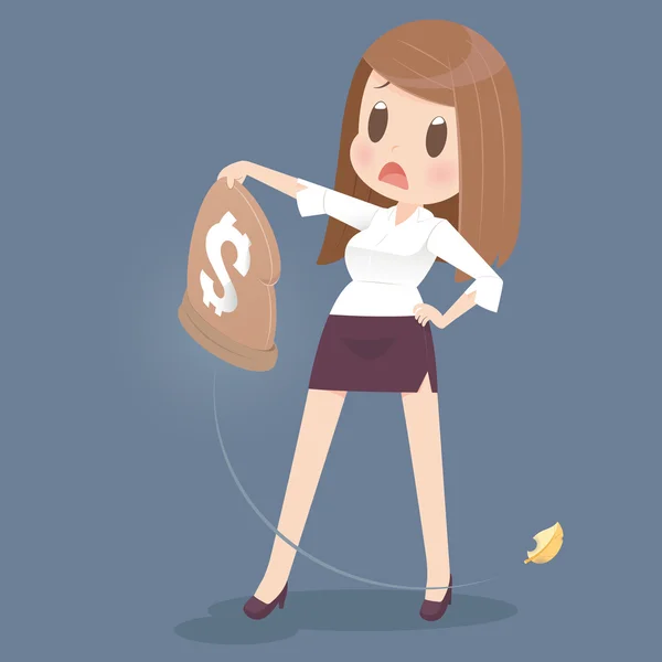 Losing money from a bag — Stock Vector