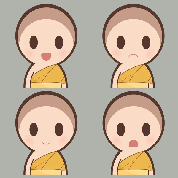 Beau jeune moine aux cheveux bruns — Image vectorielle