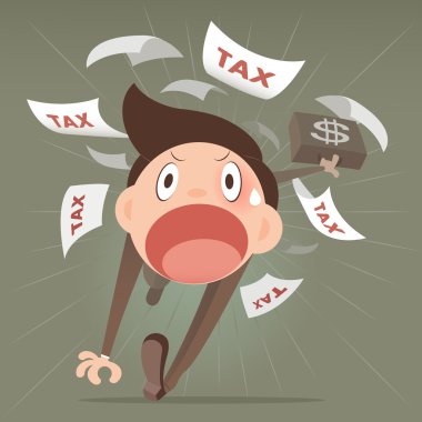 Vergi uzak çalışan iş adamı