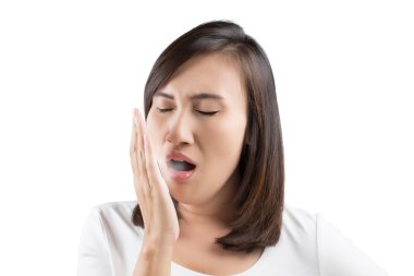 Yawning tired woman clipart