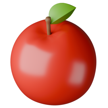 3 boyutlu kırmızı elma.