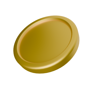 Üç altın sikke. Beyaz arkaplanda izole edilmiş vektör illüstrasyonu.