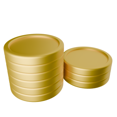 Beyaz arkaplanda altın sikkeler