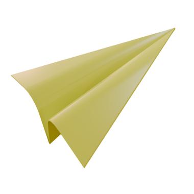 3D biçiminde dijital sanat: bir altın kağıt uçak, yumuşak, çevresel ışık ile yıkanmış, simsiyah bir zemin üzerinde çapraz olarak süzülür..