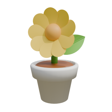 Beyaz arka planda izole edilmiş tencerede sarı çiçek