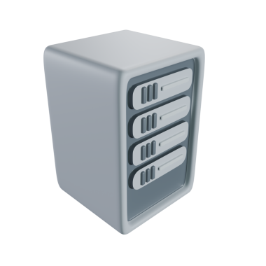 Bilgisayar sunucusu beyaz arkaplanda izole edildi. Bilgisayar donanımı. 3D görüntüleme. 3d illüstrasyon.