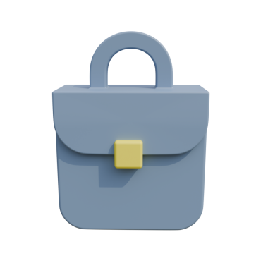 Evrak çantası simgesi. Beyaz arkaplanda izole edilmiş web tasarımı için evrak çantası vektör simgesinin izdüşümü