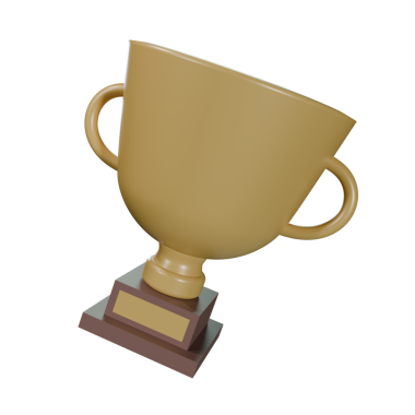 Beyaz arka planda altın bir kupa.