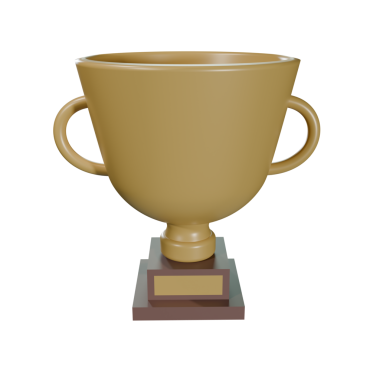 Beyaz arka planda izole edilmiş altın kupa. 3d oluşturma