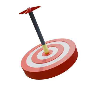 Ok ve dart oku. 3d illüstrasyon.