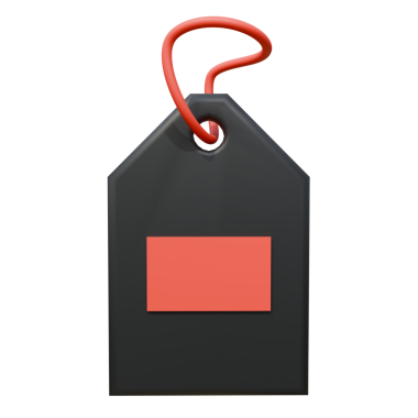 İndirim etiketli fiyat etiketi 3 boyutlu resimleme