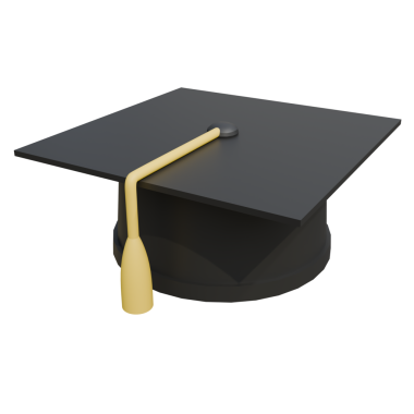 Diplomalı mezuniyet şapkası. 3d illüstrasyon