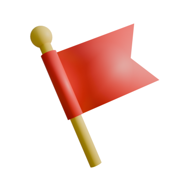 Kırmızı bayrak simgesi, karikatür tarzı