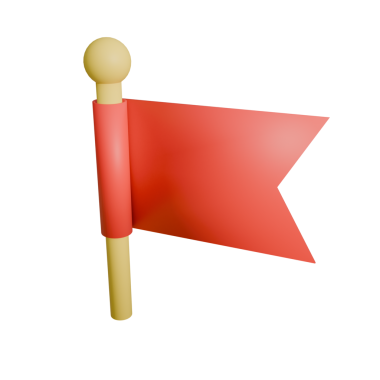 Beyaz üzerine izole edilmiş 3 boyutlu kırmızı Polonya bayrağı