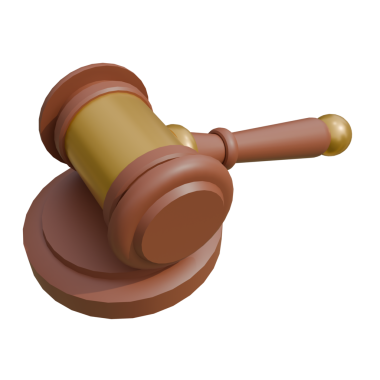 Hakimin tokmağının 3 boyutlu görüntüsü beyaz arka planda izole edilmiş..