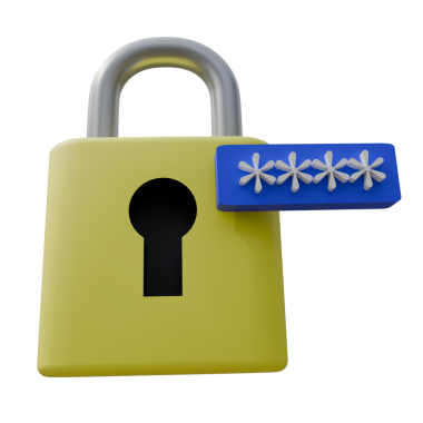 Anahtarlı asma kilit. Güvenlik ve güvenlik kavramı. 3d oluşturma