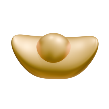 Beyaz arka plan üzerinde izole altın yastık