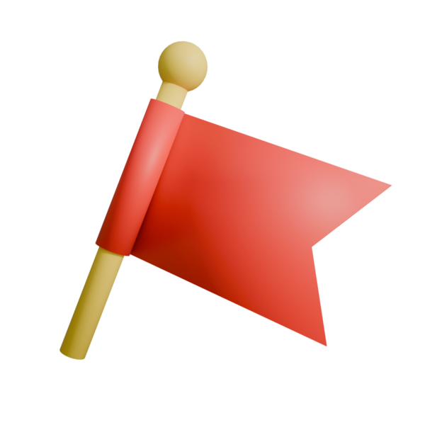 Kırmızı bayrak simgesi, izometrik biçim