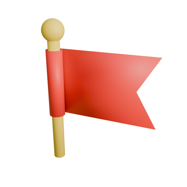 Beyaz üzerine izole edilmiş 3 boyutlu kırmızı Polonya bayrağı