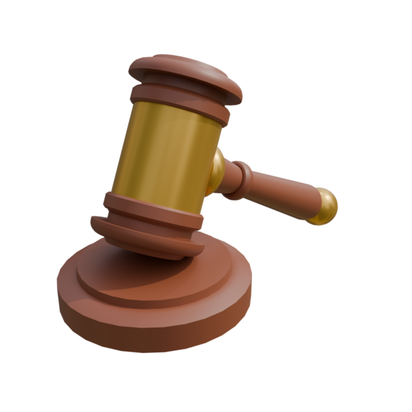 Beyaz arka planda izole edilmiş 3 boyutlu ahşap bir tokmak.