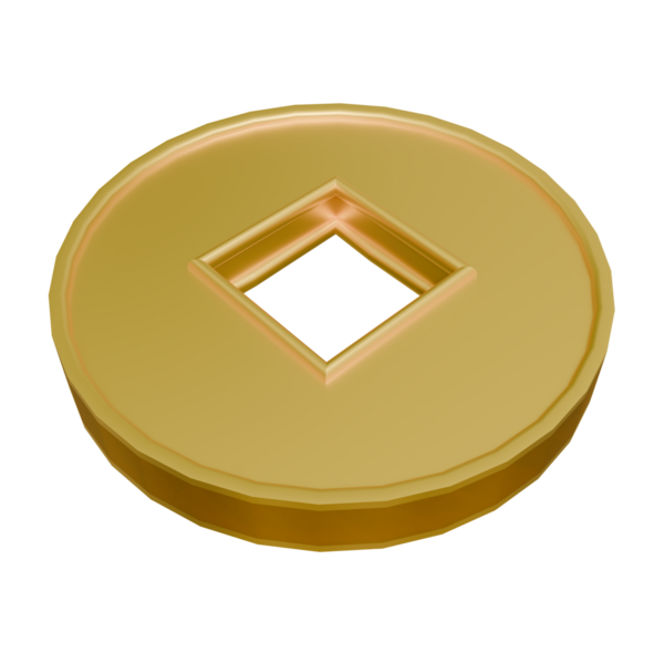 Beyaz zemin üzerinde altın sikke