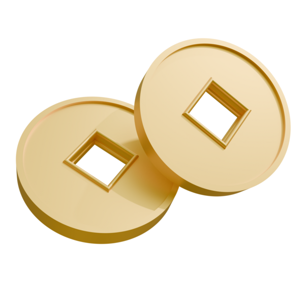 Beyaz arkaplanda izole edilmiş altın paralar