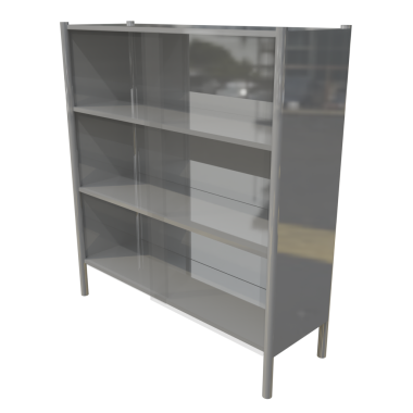 Modern ofis masası siyah arka planda izole edilmiş. 3 boyutlu resimleme.