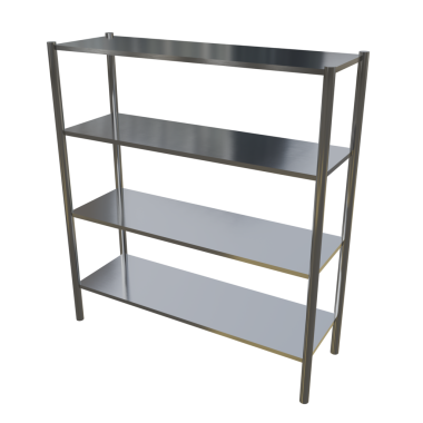 Metal bir rafın 3 boyutlu görüntüsü