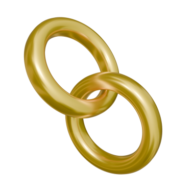 gold wedding rings isolated on white background. 3 d illustration