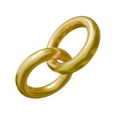 Beyaz üzerine 3 boyutlu altın yüzük.