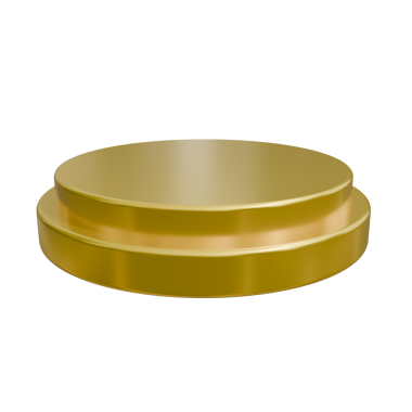 Beyaz arka planda izole edilmiş altın yuvarlak silindir. 3 Boyutlu Hazırlama